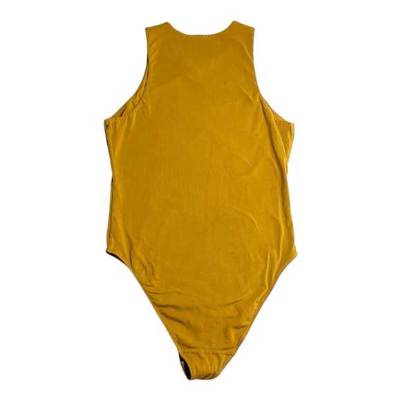 Everlane The Cutaway Tank Bikini Bodysuit in Mustard Size Large - Picture 3 of 5